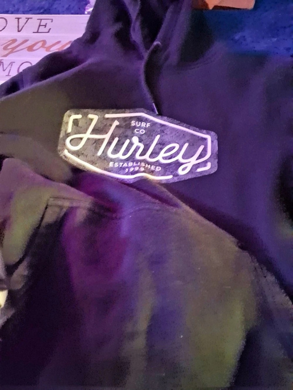 Hurley Surf Co. Established 1999 Graphic Pullover Hoodie Black Small